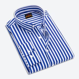 men's long sleeve stripe / print shirt