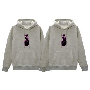 comfortable winter (love turi gray) couple hoodie