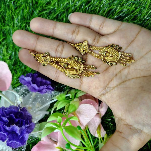 beautiful peacock design gold imitation earring