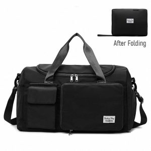 fashionable large capacity travel & gym bag black