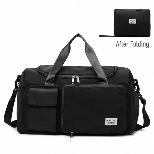 fashionable large capacity travel & gym bag black
