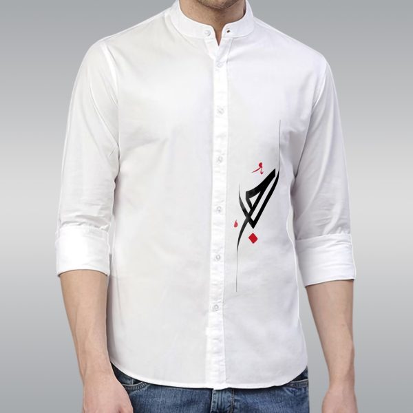 premium printed ban collar shirt for men
