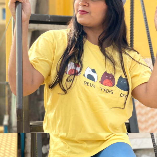 dtf printed ladies t shirt | half sleeve plain | regular fit ladies t shirt for women & girls |