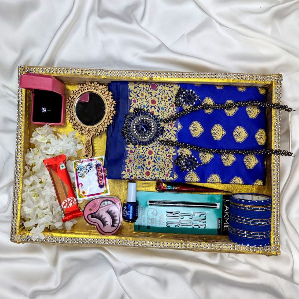 premium silk katan saree combo pack – blue