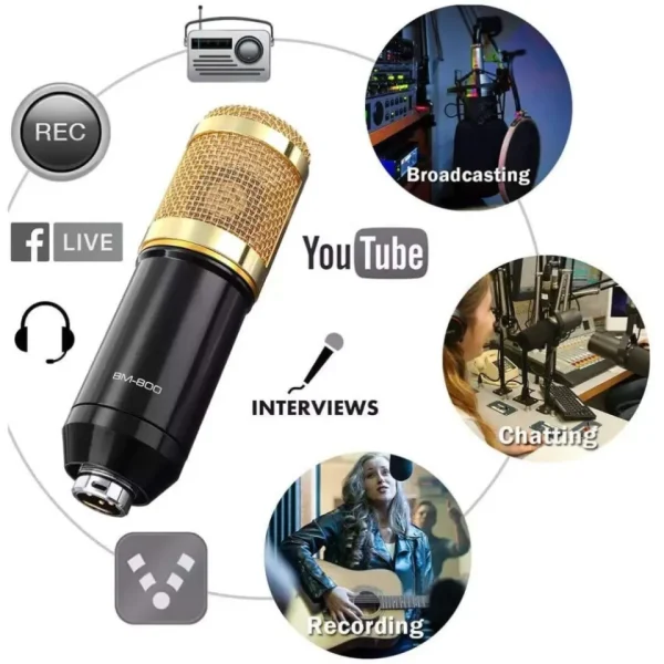 podcast live broadcast equipment professional condenser mic bm 800 microfone v8 arm stand studio music recording equipmen