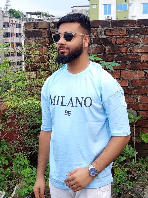 men's stylish drop shoulder milano blue