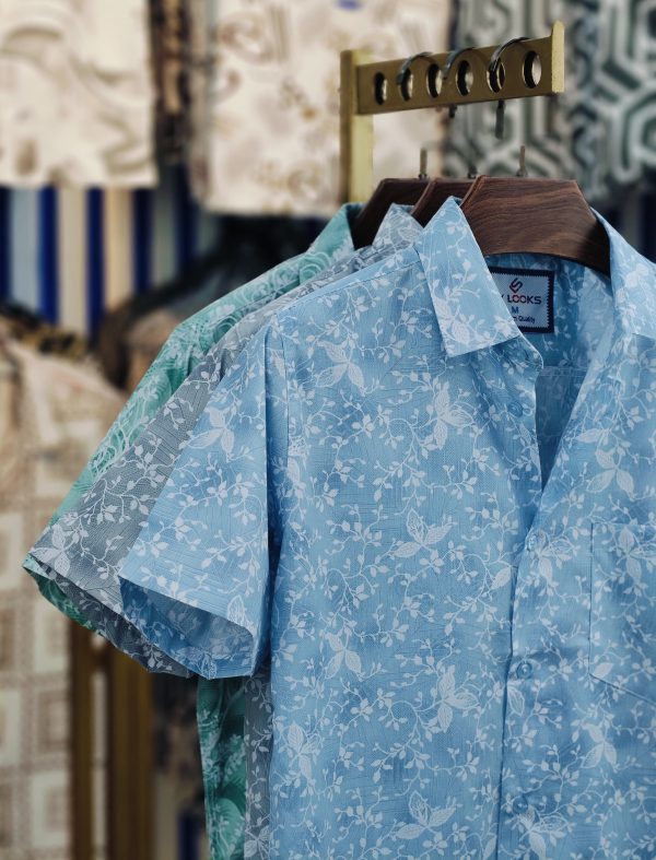 shy looks pure cotton half sleeve printed shirt