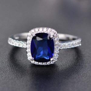 royal blue sapphire crystal ring