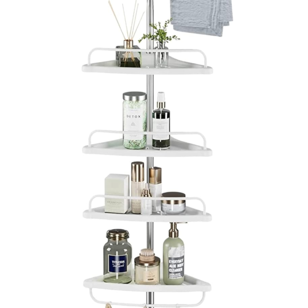 adjustable bathroom corner shelf rack