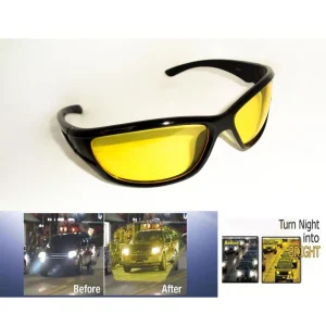 night vision driving, biking & cycling glasses yellow with luxuary box