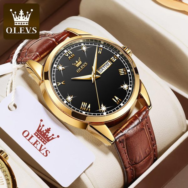 olevs 6896 luxury simple and modern watch (black)