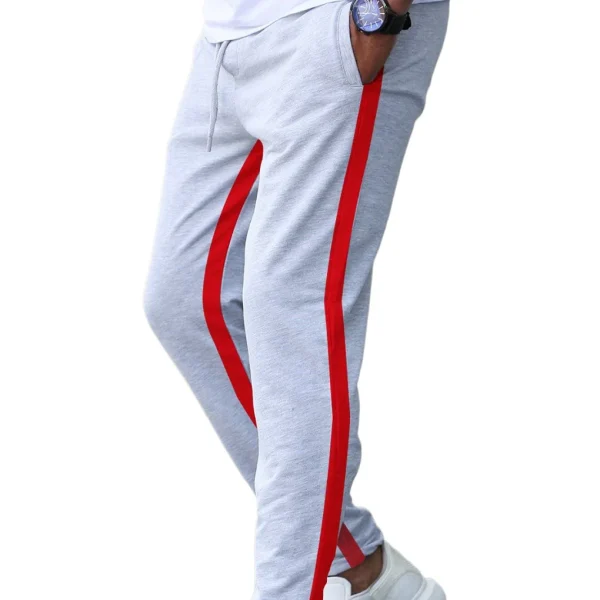 casual men's sweatpant trouser black + red