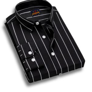 men's long sleeve stripe / print shirt