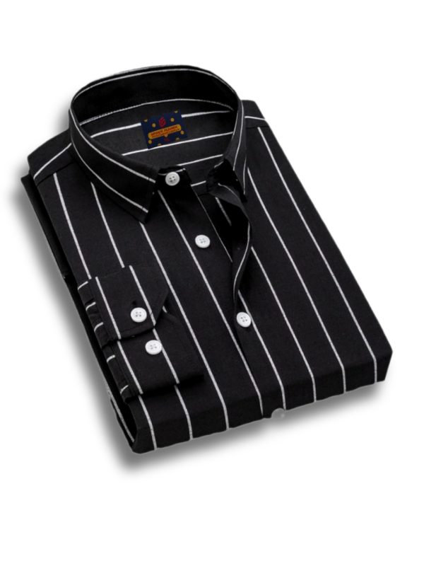 men's long sleeve stripe / print shirt