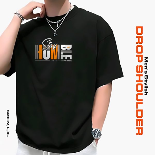 men's stylish drop shoulder black