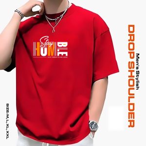 men's stylish drop shoulder red