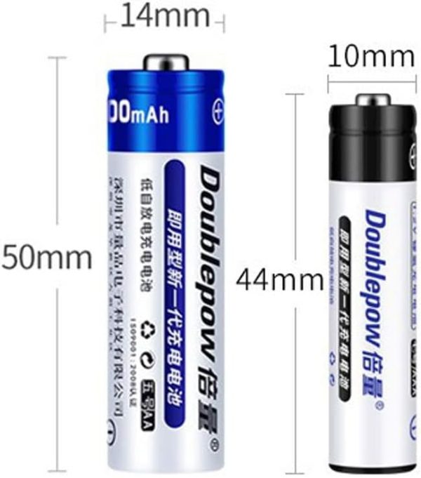 doublepow aa 600mah nimh rechargeable battery (4pcs)