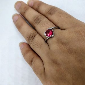 elegant pink tear drop ring