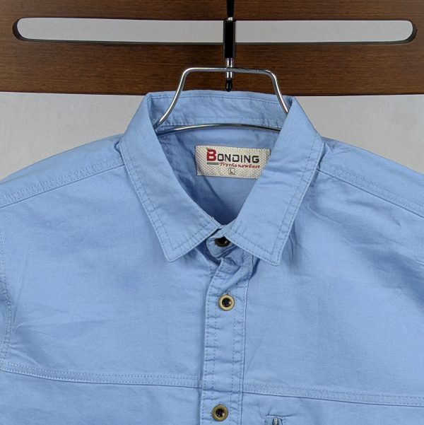 kaiser cotton stylish full sleeve shirt (sky)