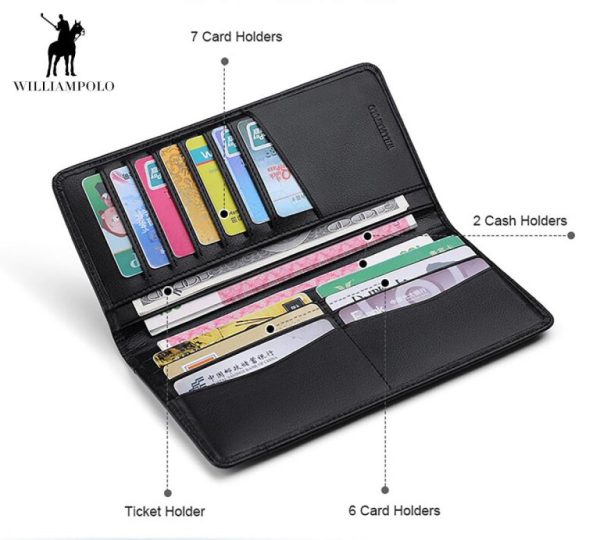 ultrathin slim long holder men wallet