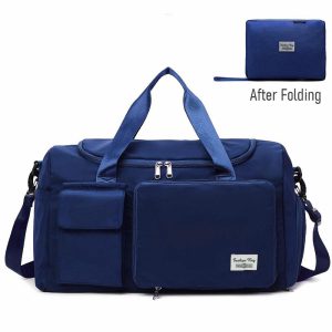 fashionable large capacity travel & gym bag blue