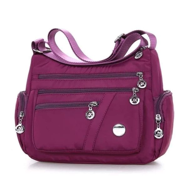 women’s nylon waterproof large capacity crossbody bag (purple)