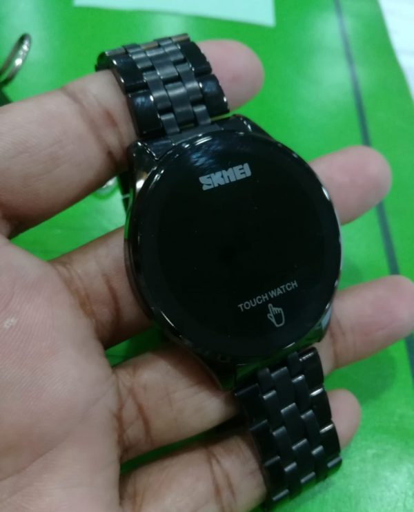 skmei 1579 touch screen led digital watch luxury stainless steel men black watches watch