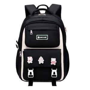 kids backpack children school bags waterproof primary schoolbag book bag (black)