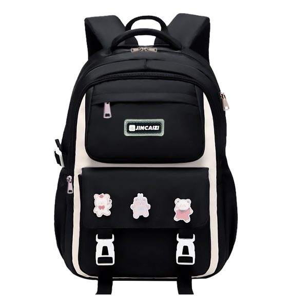 kids backpack children school bags waterproof primary schoolbag book bag (black)