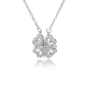 love heart magnetic pendant chain necklace
