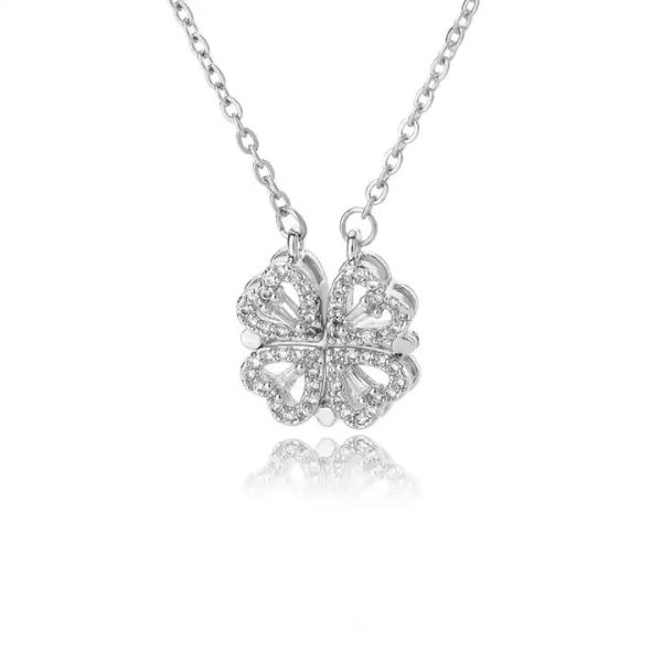 love heart magnetic pendant chain necklace