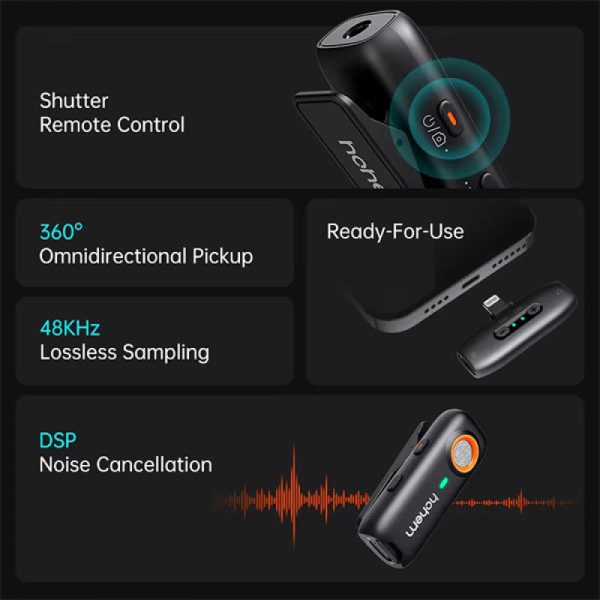 hohem mic 01 (1tx+1rx) microphone for android
