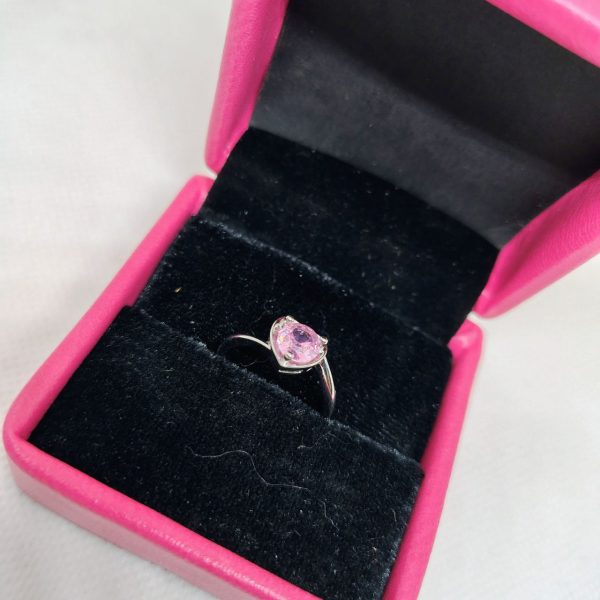 elegant pink tear drop ring