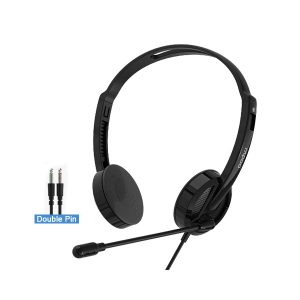 rapoo h102 wired stereo headphone – black
