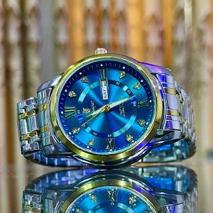 poedagar fashion quartz watch for men blue