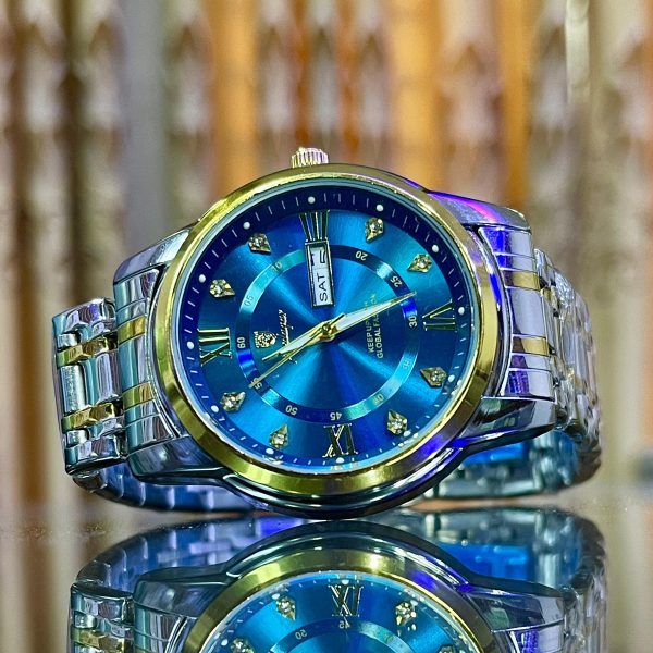 poedagar fashion quartz watch for men blue