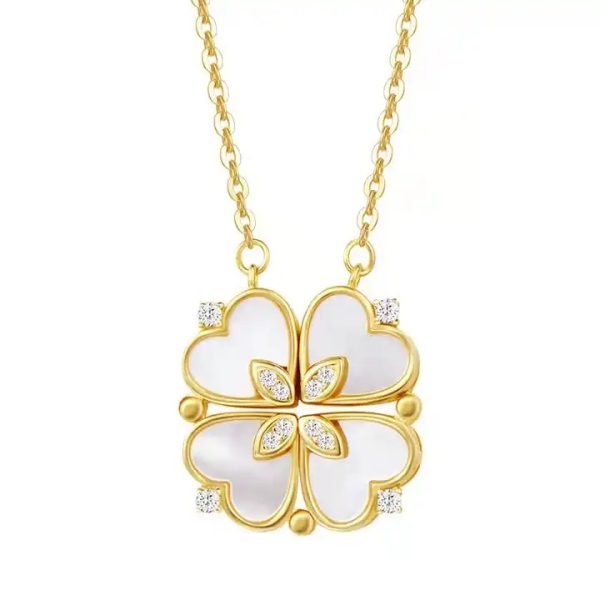love heart magnetic pendant chain necklace