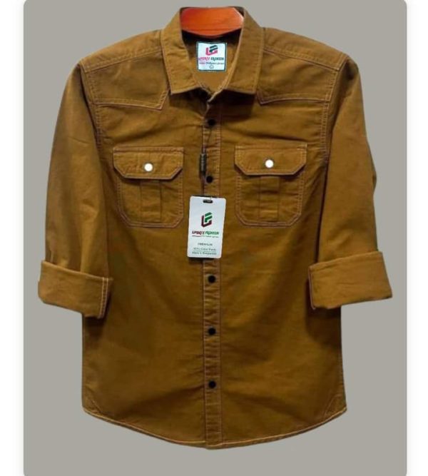 double pocket shirt for men( golden)