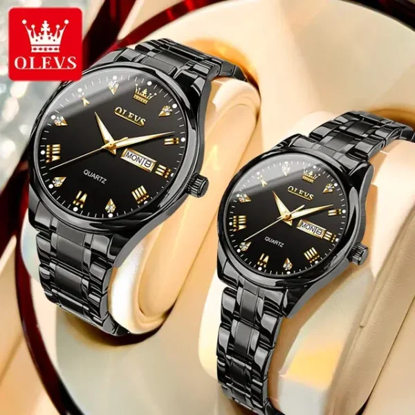 olevs 5563 chain watch –( black ) for men