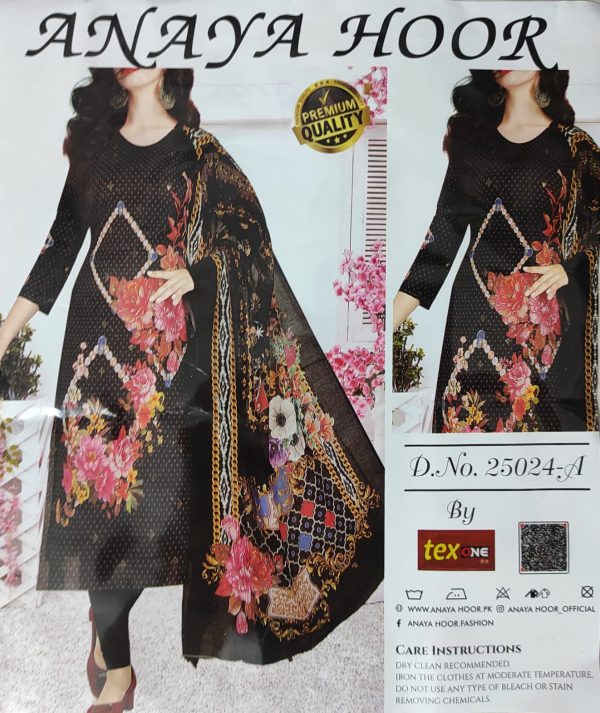 anaya hoor rigging digital printed cotton 3 piece