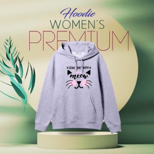 premium comfortable (meow light purple) ladies winter hoodie
