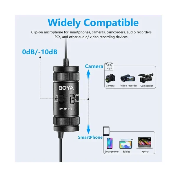 boya by m1 pro ii universal lavalier microphone no need batteries