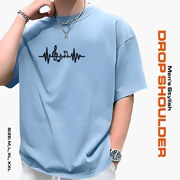 men's stylish drop shoulder sky blue