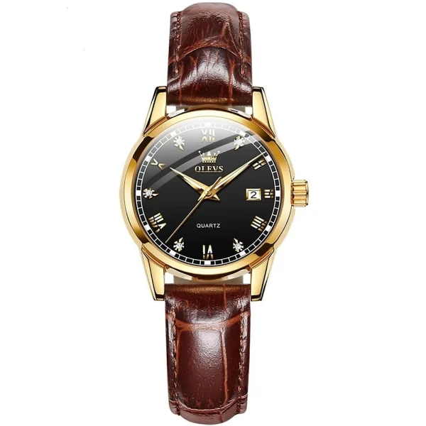 olevs 6896 luxury simple and modern watch (black)