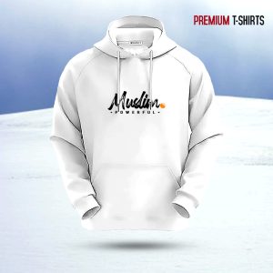 "muslim is powerful" islamic hoodie (white)