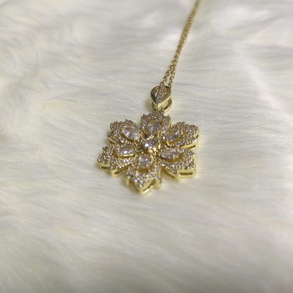 colorful golden pendant titanium steel necklace female korean version
