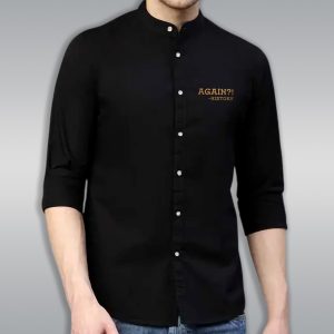 premium printed ban collar shirt for men