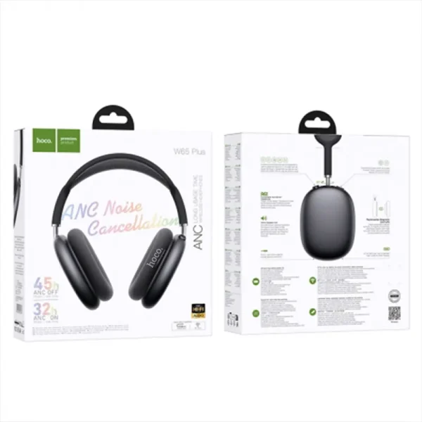 hoco w65 plus anc wireless bluetooth headphones