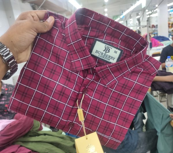 burberry london cotton full sleeve check shirt