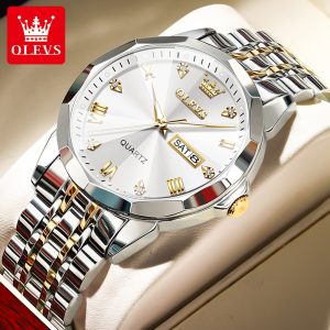 olevs 9931g new exclusive design quartz watch for men ( white)